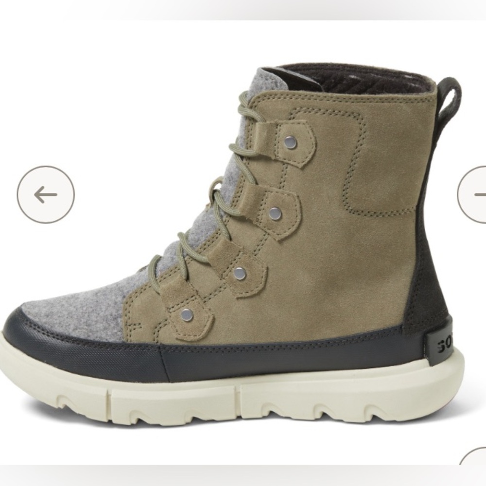 Sorel -Explorer II Joan Felt Waterproof Boots in Sage fawn